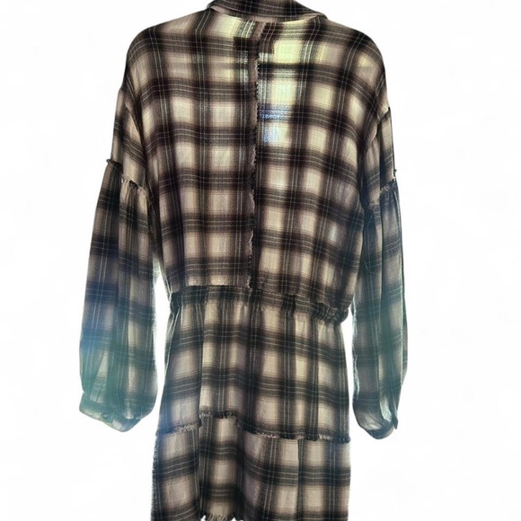 Vintage Havana Plaid Frayed Hem Dress - NWOT - Picture 3 of 6
